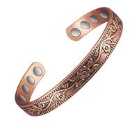 EnerCoppeX 3500 Gauss Magnetic Bracelet, 99.99% Pure Copper Magnetic Female Bracelet, Classic Pattern Carving, Including 8 Magnets(B)