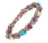 EnerCoppeX 99.99% cobre puro, pulsera y anillo de combinación magnética que representan la buena bendición de Jesucristo, cruz cristiana, bolsa de transporte (A), 16,3 cm, cobre