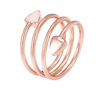 EnerCoppeX Anillo magnético hembra de 3500 Gauss, anillo magnético de cobre puro 99,99 %, diseño clásico de amor con 2 imanes, tamaño ajustable (oro rosa)