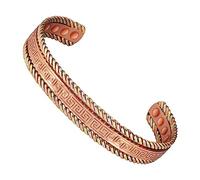 EnerCoppeX Terapia magnética eficaz con pulsera magnética ajustable. Pulsera de cobre puro con 8 potentes imanes (3500 gauss) para bienestar y equilibrio (plata), Cobre