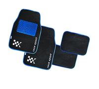 Enerfero Alfombrillas Coche,Juego Alfombrillas Coche Goma Universales Alfombra de Moqueta para Vehículo, Antideslizantes 4 Piezas,Delanteras 64x44 cm, traseras 43x30 cm, Azul