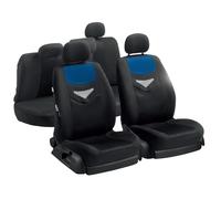 Enerfero Funda de Asiento de Coche Fundas Asientos Coche con Reposacabezas Incorporado Universales | Cubre Universal | Protector de Asiento Delantero para Delantero y Trasero (Azul)