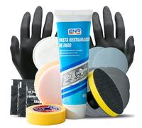 Enerfero Pulir Faros Coche+ líquido Protector,Kit Pulido reparación con Adaptador Taladro, Pasta limpiadora Potente Adecuado para Todos los Faros Amarillos Oscuros Desgastados.