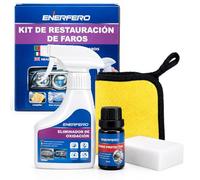 Enerfero Pulir faros coche 【Nuevo modelo 2026】, Kit de polímero líquido para faros, Kit completo para restauración de faros de coche opacos y amarillentos Limpieza + Sellado de plástico Paño Esponja