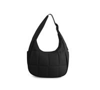 Energather Bolso Bandolera Para Mujer, Mini Bolso de Hombro de Nylon, Bolso de Mano Pequeño de Media Luna para las mujeres Hobo Bolso para las Compras Citas Desplazamiento,Negro