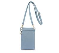 Energather - Bolso de mano, confeccionado en cuero sintético suave para teléfono móvil, para mujeres, puede ser desmontado, con correa de hombro y cinturón, para ir de compras, salir, pasear, azul
