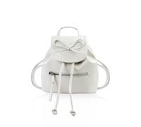 Energather Mochila pequeña para mujer, bonita mochila pequeña con nudo de mariposa, piel sintética, mini mochila para mujer, mochila informal para excursiones diarias, Blanco, S