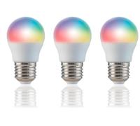 energeeks - Bombilla Inteligente LED - Multicolor RGB - Casquillo E27-5W - 470 Lúmenes - Temperatura Ajustable - Wifi + Bluetooth - Compatible con Alexa y Google (Paquete de 3)