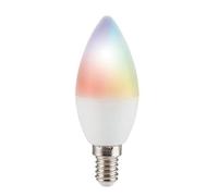energeeks - Bombilla Inteligente LED - Multicolor RGB - Formato Vela - Casquillo E14-5W - 470 Lúmenes - Temperatura Ajustable - WiFi + Bluetooth - Compatible con Alexa y Google