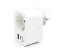 Energeeks - Enchufe WiFi Inteligente - Medidor de Consumo Integrado - 2 Puertos USB - 1 Puerto USB-C - Tipo Schuko - 2,4 Ghz - 16A/3680W - 240V/60Hz - App Móvil - Compatible con Alexa y Google