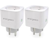Energeeks - Enchufe WiFi Inteligente - Medidor de Consumo Integrado - Tipo Schuko - 2,4 Ghz - 16A/3680W - 240V/60Hz - Control por App Móvil - Comandos de Voz - Compatible con Alexa y Google