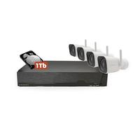 Energeeks - Grabador NVR - 4 Cámaras de Exterior Incluidas - 16 Canales - Disco Duro 1TB - Grabación 24/7 - Compatible con ONVIF y Conexión RJ45