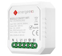 Energeeks - Módulo Interruptor WiFi Inteligente para Iluminación - Control a Distancia - Temporizador Integrado - Hogar Inteligente - Domótica - App Móvil - Compatible con Google y Alexa