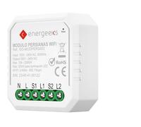 Energeeks - Módulo Interruptor WiFi Inteligente para Persianas - Control a Distancia - Temporizador Integrado - Hogar Inteligente - Domótica - App Móvil - Compatible con Google y Alexa