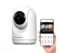 energeeks Sentinel III - Cámara IP WiFi Interior - 360º - Resolución 1080 Full HD - 2 Megapíxeles - Filtro Humanos - Detección Sonido - Audio Bidireccional - Almacenamiento SD/Nube