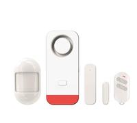 Energeeks - Sistema Alarma Local Radio Frecuencia - Protección Hogar - Incluye Sirena y Sensores de Movimiento/Apertura - hasta 30 Sensores Adicionales - Control Remoto - Sin Necesidad de WiFi o gsm
