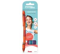 EnerGel Blister bolígrafo retractil EnergelX 4 Unidad (Paquete de 1) Naranja/ros