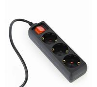 ENERGENIE EG-PSU3-01 Regleta para UPS 3X Schuko, Interruptor con Fusible, 16A, Enchufe C14, 0.6M, Negro