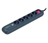Energenie spg5-u2-5 limitador de tensión 5 Salidas AC 5 v 1, 5 m Negro - regleta (5 Salidas AC, Tipo f, 5 v, 50-60 hz, 16 a, 1, 5 m).