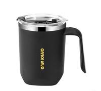 Energetic Design - Taza de viaje de acero inoxidable de 480 ml con una práctica tapa magnética (negro)