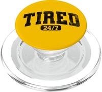 Energía agotada de texto cansado 24/7 para mamás PopSockets PopGrip para MagSafe