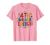 Energía de 4to Grado: diversión Escolar en la era de mi Cuarto Grado Camiseta, Hombre, Rosado, 3XL