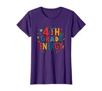 Energía de 4to Grado: diversión Escolar en la era de mi Cuarto Grado Camiseta, Mujer, Morado, 3XL