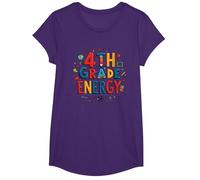Energía de 4to Grado: diversión Escolar en la era de mi Cuarto Grado Camiseta, Niñas, Morado, M
