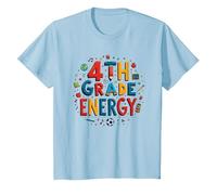 Energía de 4to Grado: diversión Escolar en la era de mi Cuarto Grado Camiseta, Niños, Azul Bebé, 3 años