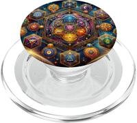 Energía Kundalini con Geometría Sagrada Tierra Cubo de Metatrón PopSockets PopGrip para MagSafe