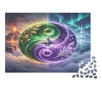Energía Mística Yin Yang Diseño Puzzle de 1000 Piezas Papel Puzzle para Adultos Arte Creativo Relajación Enfoque Regalo Decoración Hogar Familia 70x50cm/1000pcs