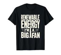 Energía Renovable Gran Ventilador Ambientalista Ecológico Broma Camiseta gráfica económica, Hombre, Negro, M