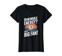 Energía renovable Soy un Gran Fan - Día de la Tierra Camiseta gráfica económica, Mujer, Negro, XS