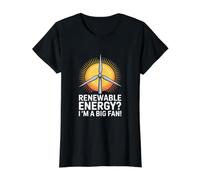 ¿Energías renovables? ¡Soy un Gran Fan! Camiseta gráfica económica, Mujer, Negro, L