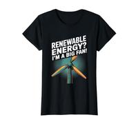 ¿Energías renovables? ¡Soy un Gran Fan! Camiseta gráfica económica, Mujer, Negro, M