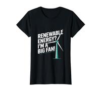 ¿Energías renovables? ¡Soy un Gran Fan! Camiseta gráfica económica, Mujer, Negro, S