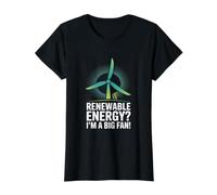 ¿Energías renovables? ¡Soy un Gran Fan! Camiseta gráfica económica, Mujer, Negro, S