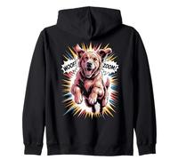 Enérgico Golden Retriever Fun Woof Zoom para los Amantes de los Perros Sudadera con Capucha
