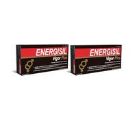 Energisil Vigor Plus 30 Cápsulas - Pack de 2 Unidades - con Ginseng, L-Arginina, Vitaminas y Zinc - Complemento Alimenticio para la Vitalidad y el Rendimiento Sexual Masculino