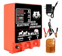 Energizador eléctrico para vallas, 30 km, 8 julios, entrada de 12 V de salida 12 KV, cargador de valla eléctrico, controlador de pulso de alto voltaje para ganado, vaca, disuadir a los depredadores