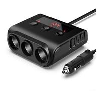 Energize Your Drive Compact Multi Socket 120W Cargador de coche rápido con múltiples opciones de carga (negro)