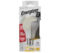 ENERGIZER 60W Bulb S8862 BC Bombilla LED B22 GLS, 60 W de Repuesto Tradicional, 806 Lumens-luz Blanca cálida, B22d (Bayonet Cap), 9|wattsW
