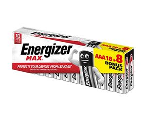 Energizer Alkaline Max - Pack de 18+8 pilas Alcalinas MAX AAA