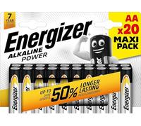 Energizer - Alkaline Power, Pack de 20 Pilas AA 1,5V, Larga duración para Uso Cotidiano, sin sulfataciones y con hasta 10 años de Vida útil