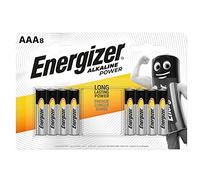Energizer - Alkaline Power, Pack de 8 pilas AAA, larga duración para uso cotidiano, sin sulfatación y mantiene carga 10 años
