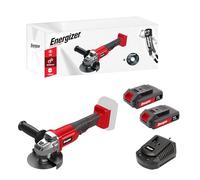 Energizer Amoladora Angular 20V, 125 mm, con 2 Baterías 2 Ah y Cargador | Corte y desbarbado, metal, piedra, cemento, bloque de hormigón y mármol, empuñadura soft grip, cargador rápido, fácil de usar