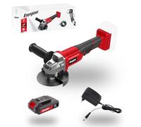 Energizer Amoladora Angular Inalámbrica 20V - 8000 RPM, Disco 125mm, Carcasa de Protección, Interruptor de Seguridad, Batería 20V y Cargador Incluidos