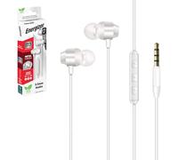 Energizer Auriculares con Cable In-Ear, Jack, Micrófono Integrado, CIA10 | Micrófono para llamadas manos libres, 3 tallas de almohadillas de silicona, control de volumen, para smartphone, tablet y PC