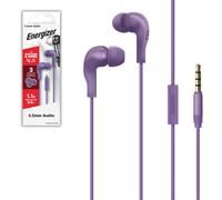 Energizer - Auriculares intraurales con Cable, Mando a Distancia 1 botón de Control - Conectividad: Cable Jack de 3,5 mm - Color: Morado