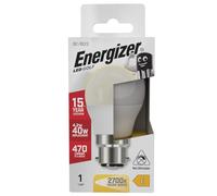 Energizer B22 - Bombilla LED con casquillo de bayoneta B22, color blanco cálido, 6 W equivalentes a 40 W, 470 lúmenes, paquete único, B22d (Bayonet Cap)
